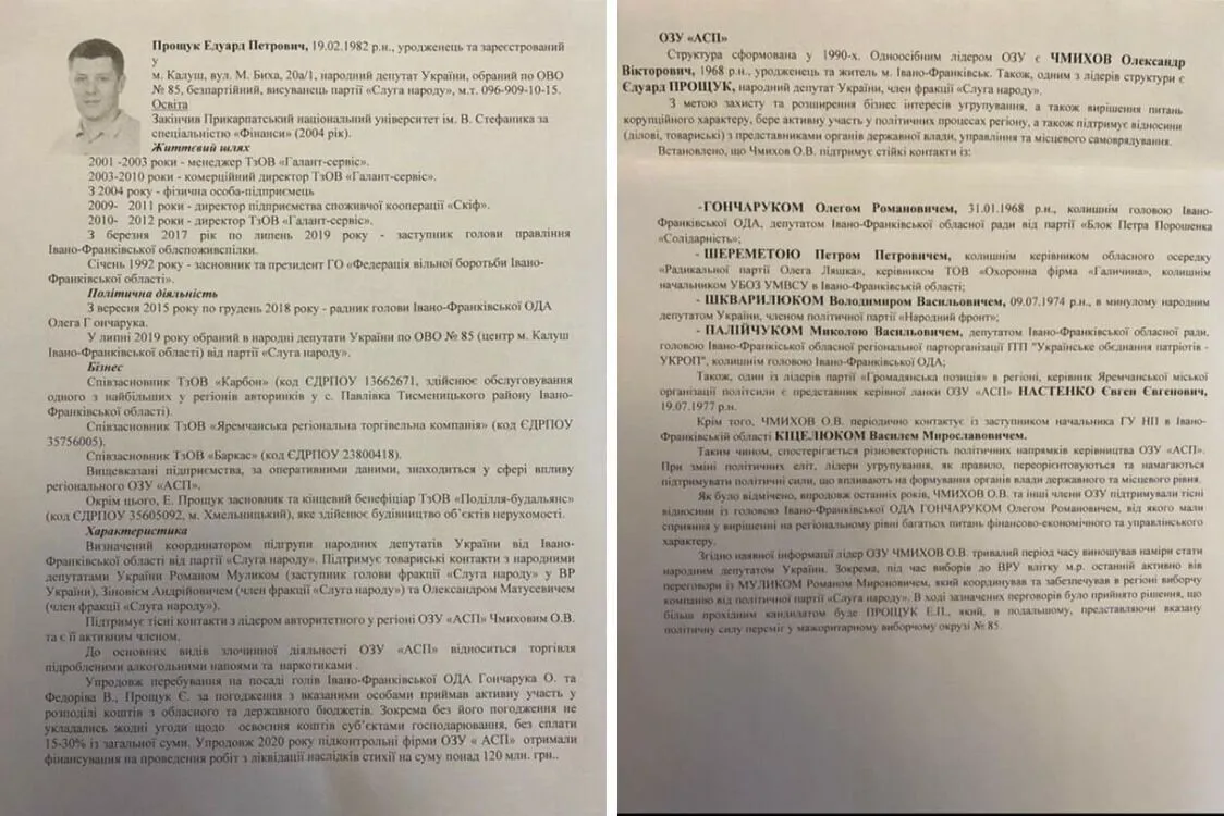 СБУ Эдуард Прощук ОПГ АСП