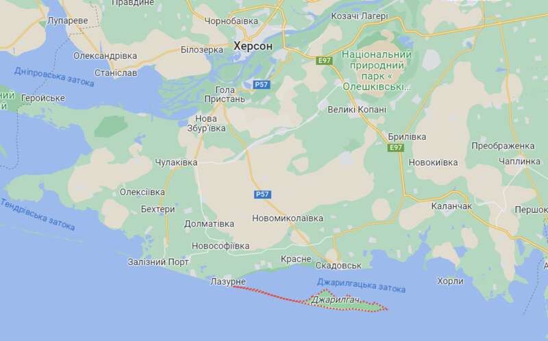 Росіяни з’єднали Джарилгач із окупованою частиною Херсонської області, - Генштаб dqxikeidqxitkant