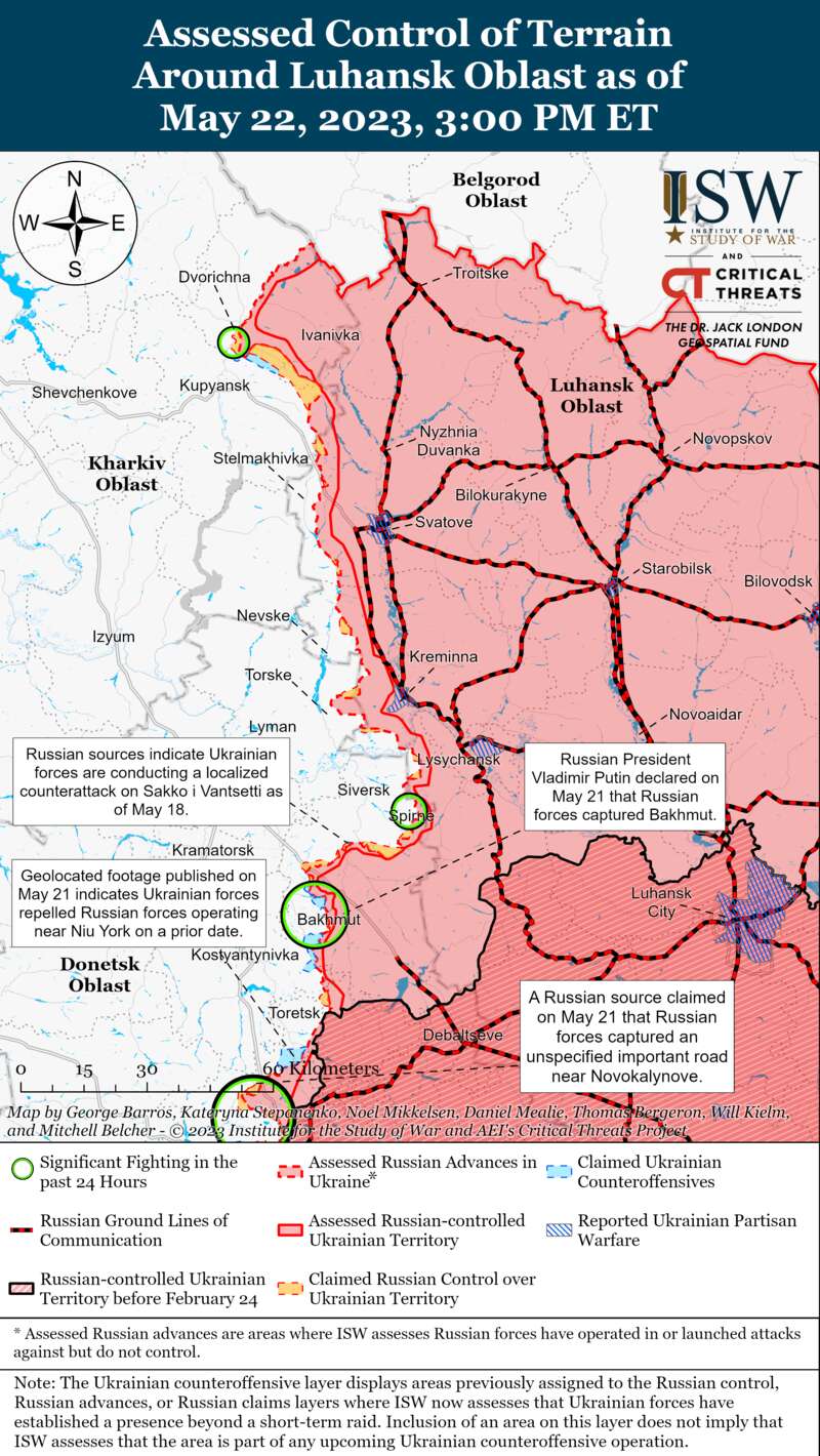 Под Бахмутом продолжаются бои за высоты: карты боев от ISW dqxikeidqxitkant