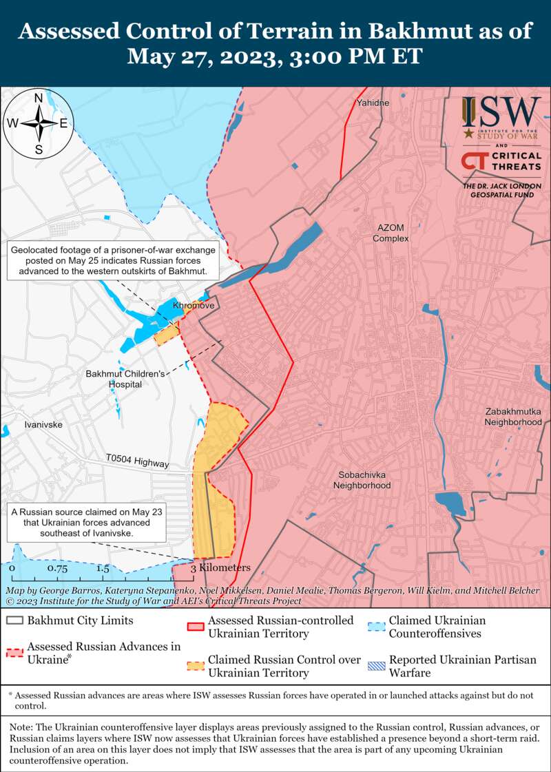Россияне усиливают фланги Бахмута десантниками: карты боев от ISW