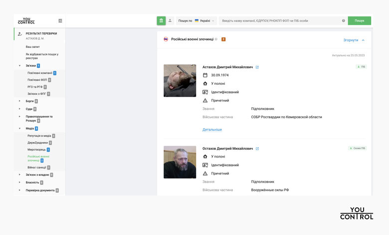 Дані про 170 тис. російських воєнних злочинців внесли до реєстру YouControl 01 Дані про 170 тис. російських воєнних злочинців внесли до реєстру YouControl 01 dqxikeidqxitkant