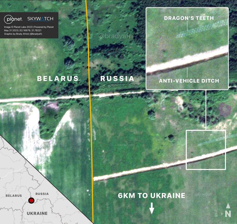 Росіяни звели лінію оборони впритул до кордону з Білоруссю (супутникові знімки) dqxikeidqxiqqeant
