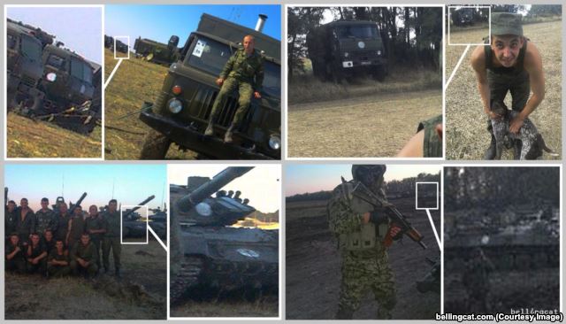 Российские солдаты и техника с белыми кругами в лагере в хуторе Краснодаровский