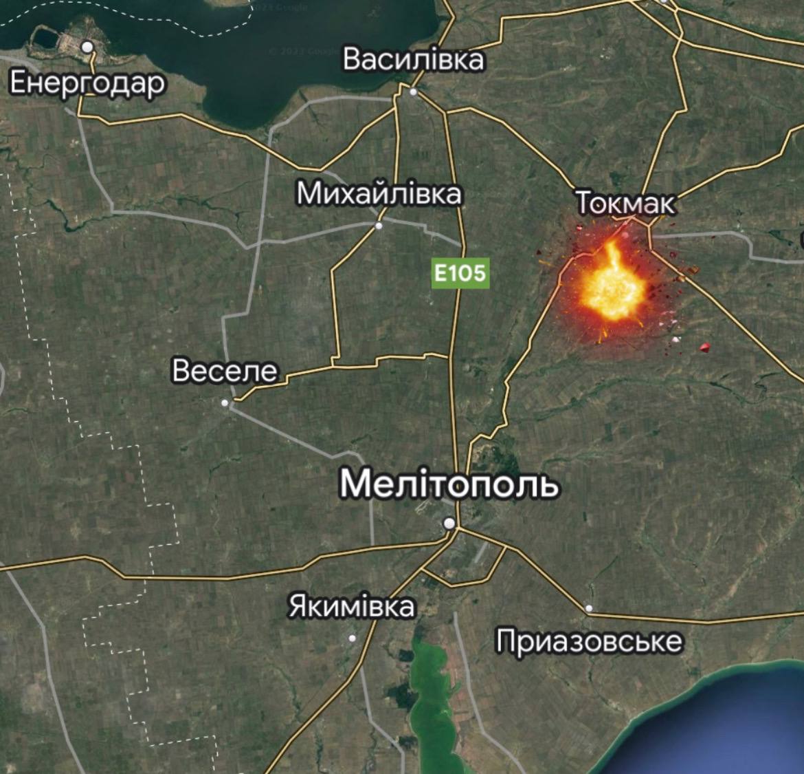 Во временно оккупированном Токмаке прогремели взрывы dqxikeidqxiqqeant