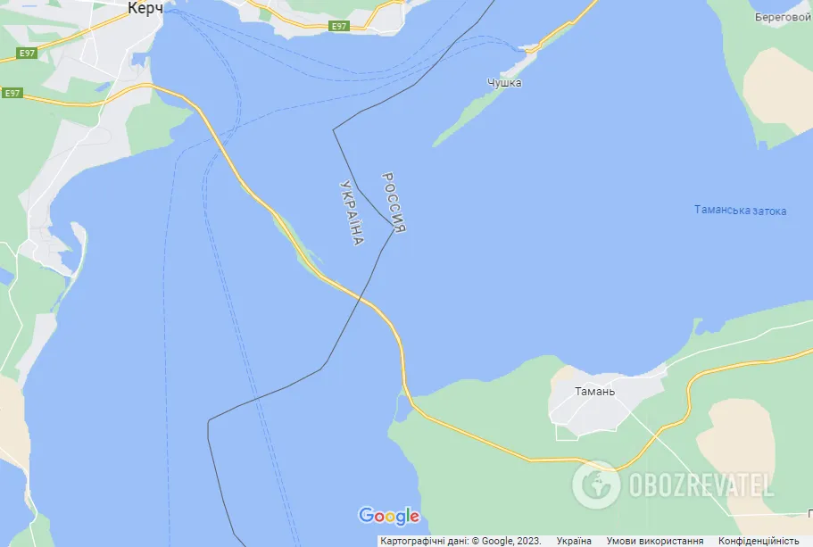 Кримський міст на карті