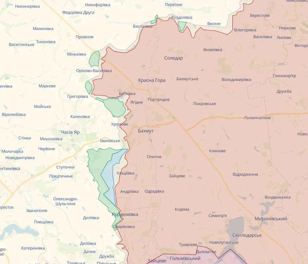 ЗСУ просуваються під Бахмутом, на Сватівському напрямку йдуть запеклі бої – DeepState