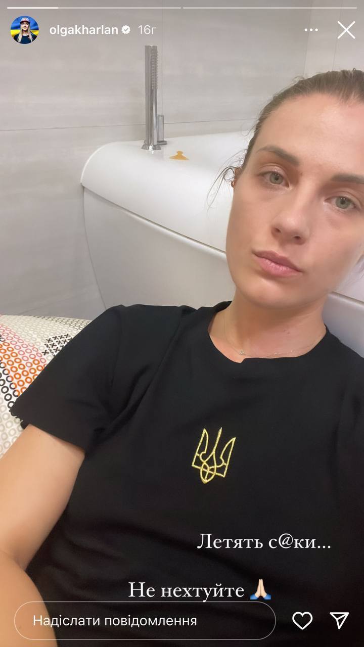Харлан показала, що робила під час російського ракетного обстрілу 5 серпня. Фото dqxikeidqxitkant