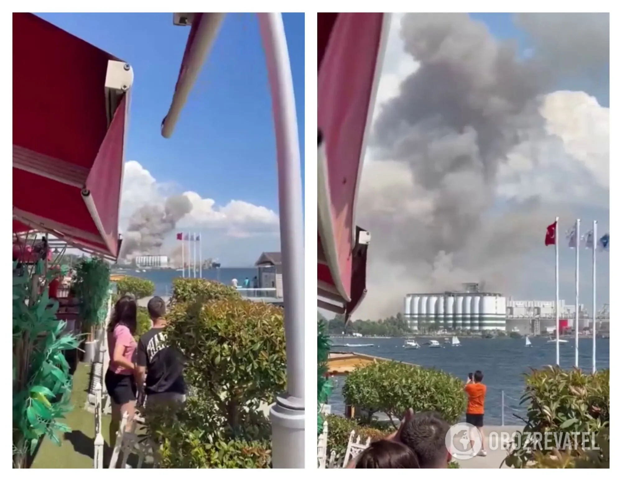 Дим у районі порту