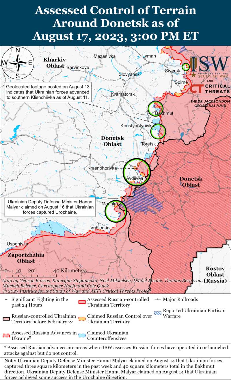ЗСУ зайняли південний фланг Бахмута та контрнаступають на Бердянському напрямку: карти боїв ISW