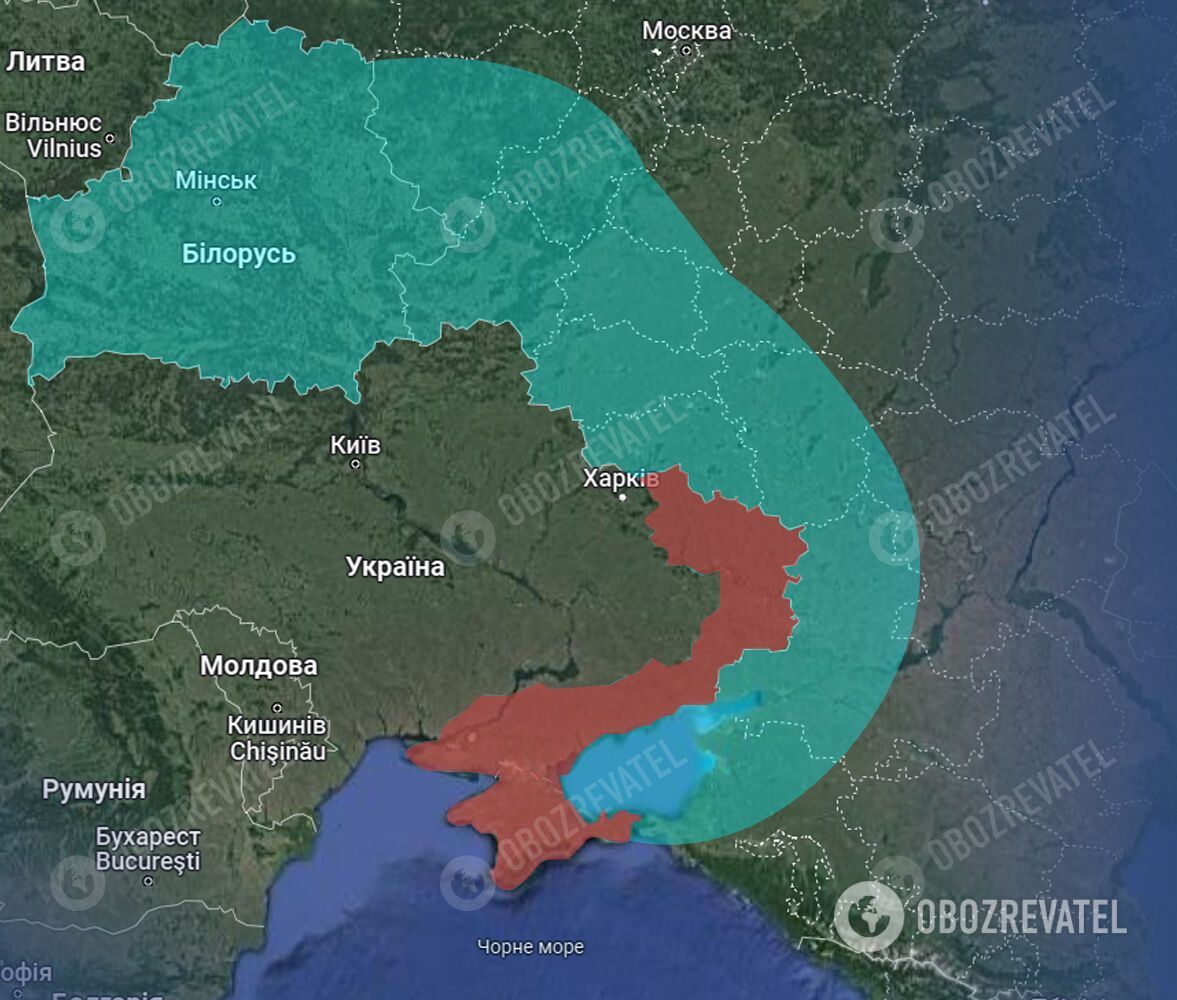 Приблизна максимальна дальність ATACMS