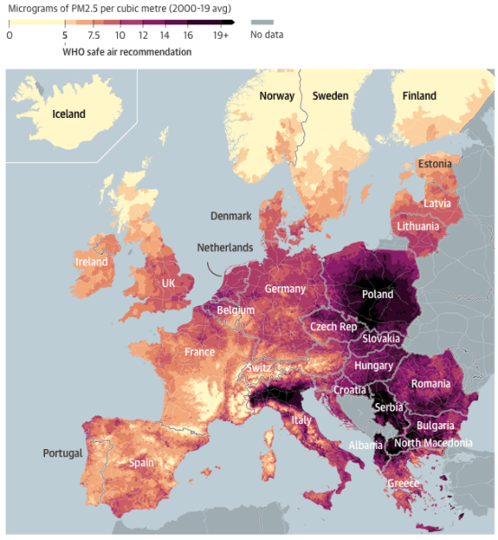 Карта забрудненості Європи dqxikeidqxitkant