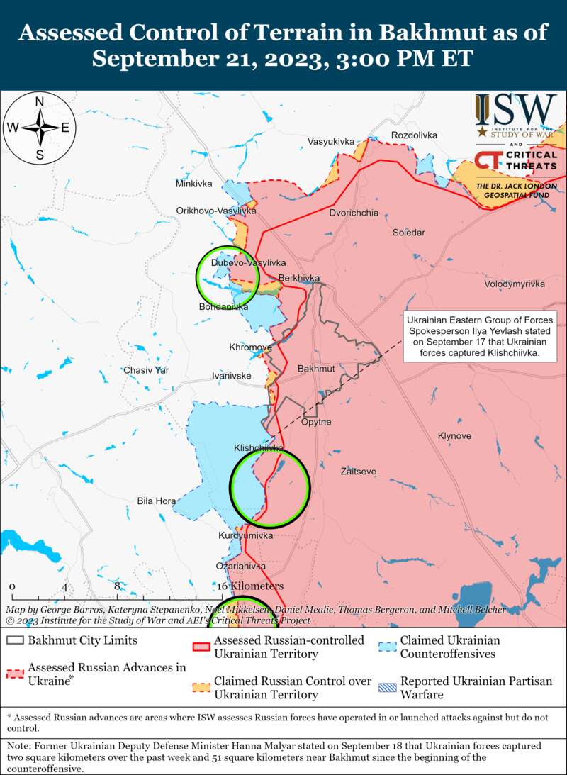 ЗСУ просунулися в районах Бахмута і Вербового: карти боїв ISW