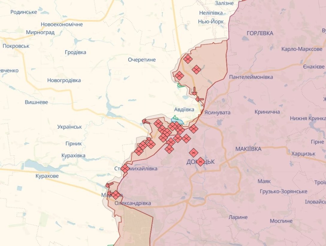 Авдіївський та Мар’їнський напрями, карта бойових дій dqxikeidqxiqqeant