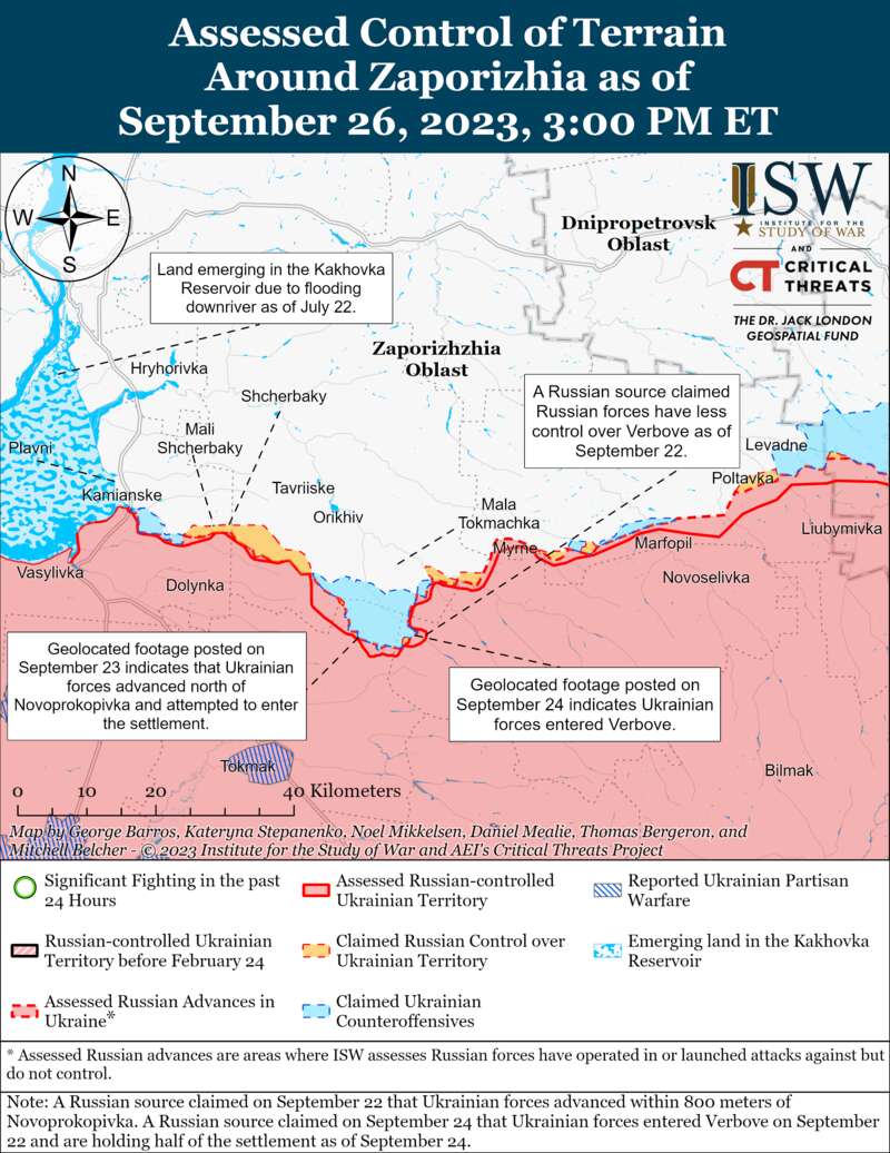 ЗСУ просунулися в районі Бахмута та в Запорізькій області: карти боїв ISW