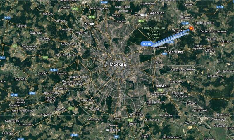 Яка відстань від аеродрому Чкаловський до Москви