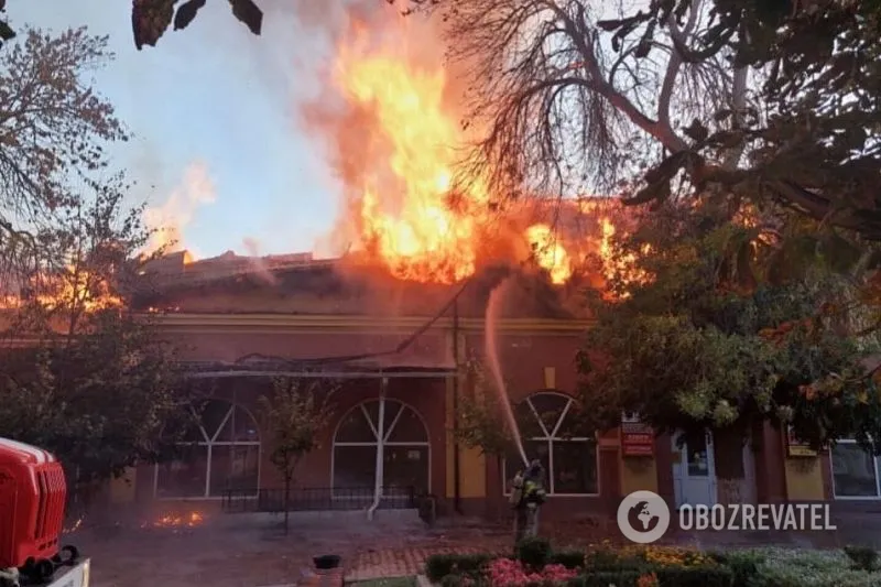 Сильный пожар в Ейске