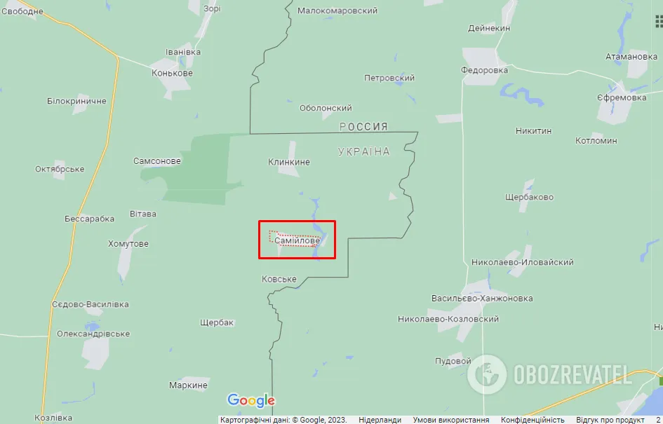 Самойлове на карті dqxikeidqxitkant