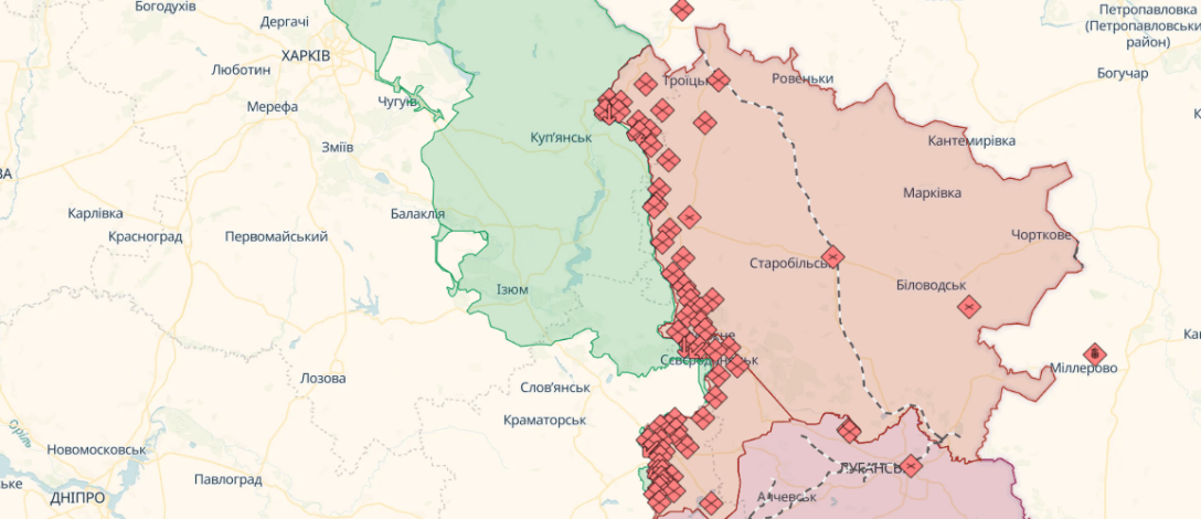Сватове, Куп’янськ, карта боїв, карта deepstate dqxikeidqxitkant