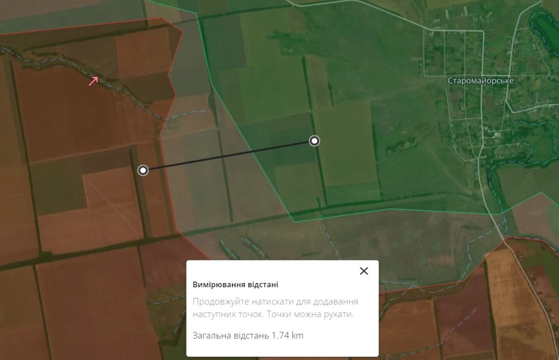 Лінія фронту біля Старомайорського dqxikeidqxitkant
