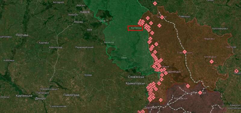 карта, Куп’янськ, лінія фронту 22.11.2 dqxikeidqxitkant