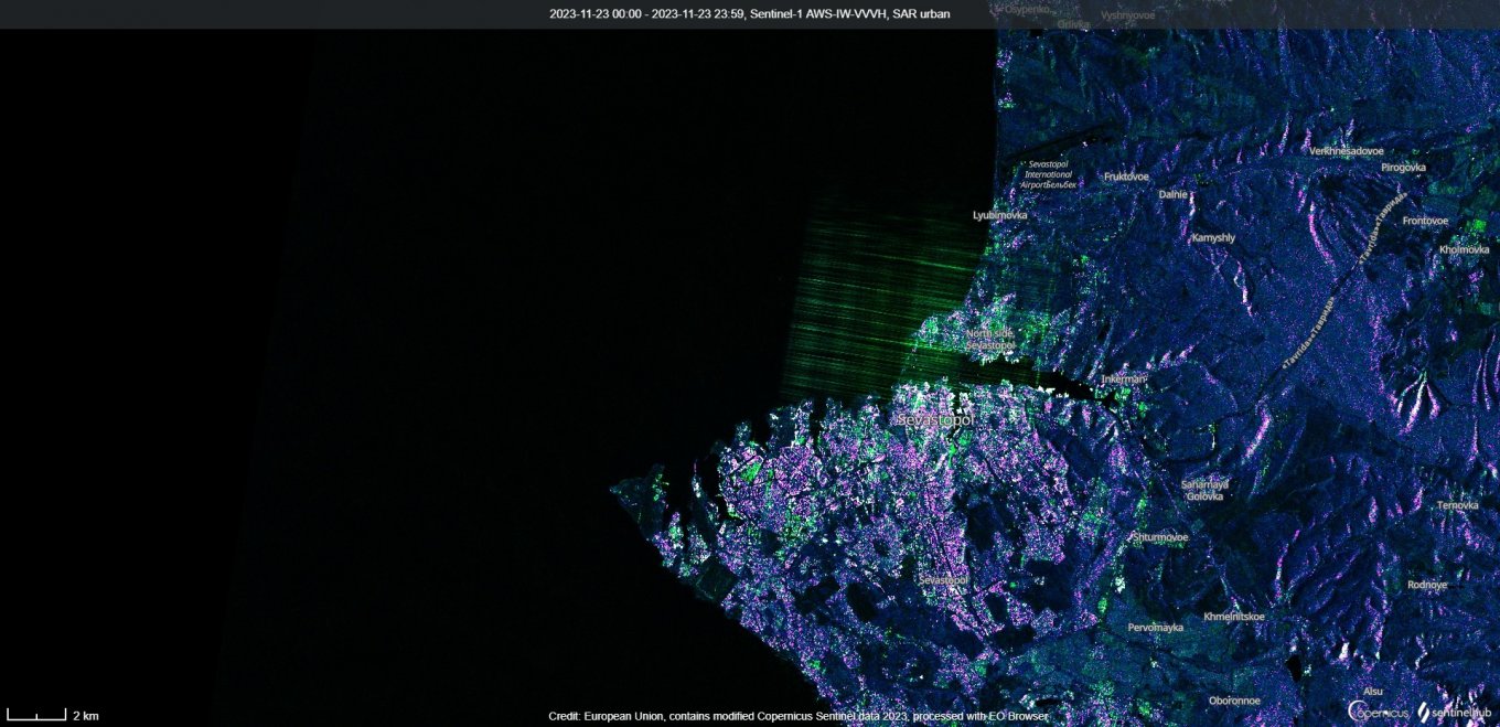 Окупанти дуже щільно прикрили бухту Севастополя РЕБом. Це видно навіть з космосу (фото) dqxikeidqxitkant
