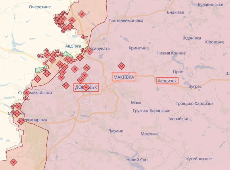 Харцизьк, Макіївка, Донецьк, Донецька область, Донецька область карта, карта бойових дій dqxikeidqxiqqeant
