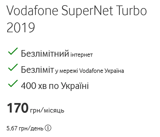 SuperNet Turbo 2019 tariff will increase in price by 30 UAH/month