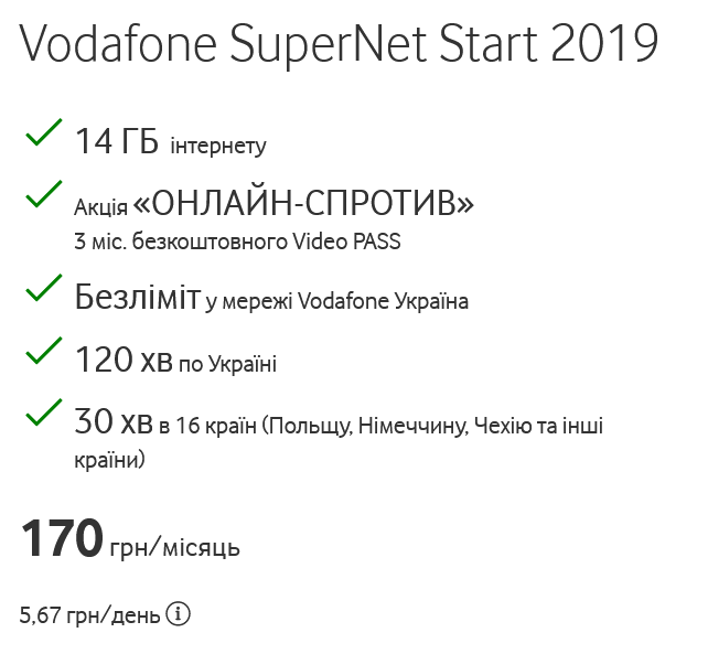 SuperNet Start 2019 tariff will increase in price by 25 UAH/month