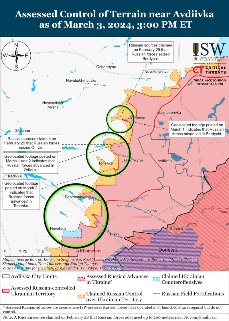 Ukrainian Armed Forces reflect a series of attacks near Avdiivka: ISW maps