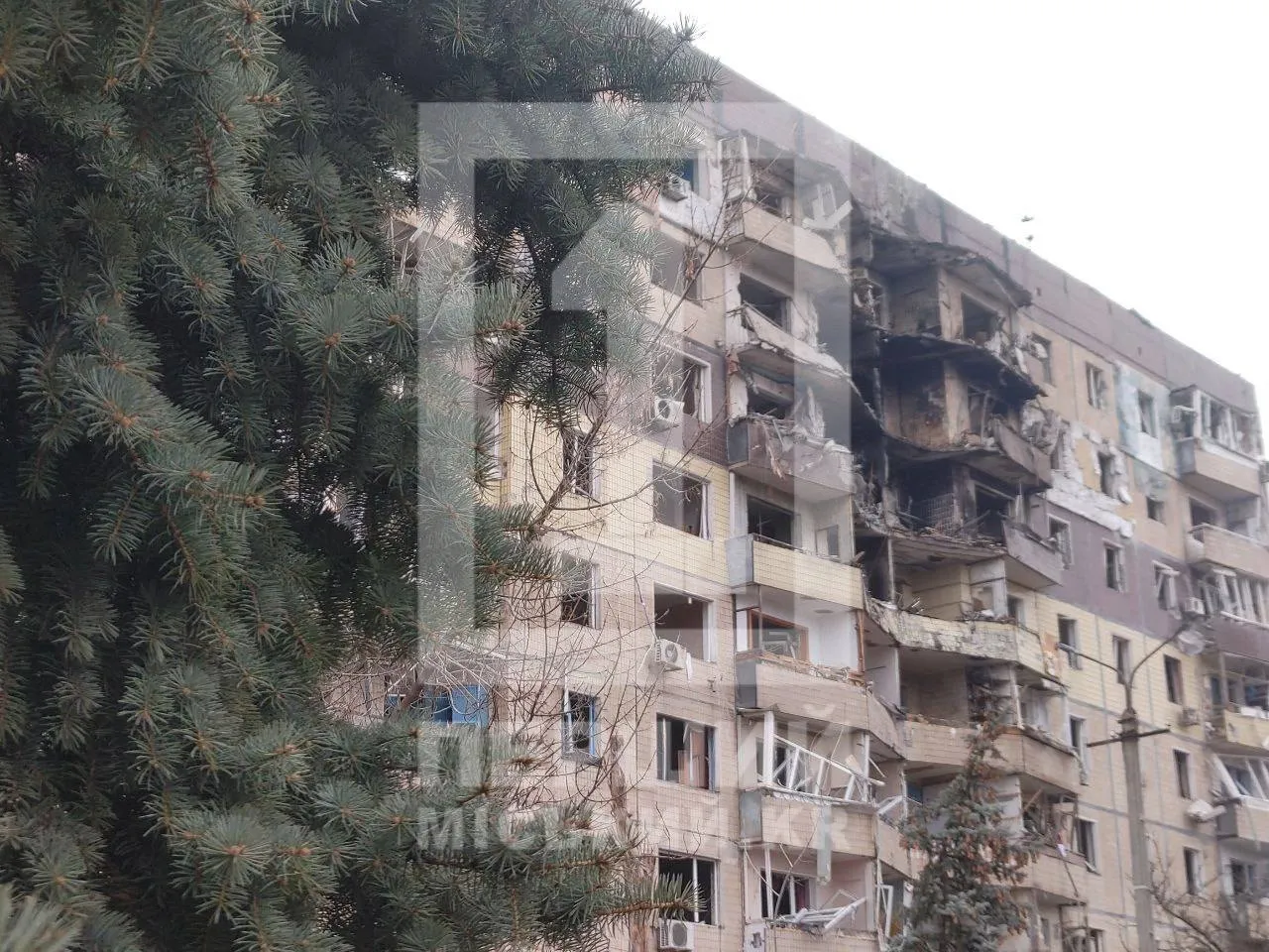 Пошкоджений будинок у Кривому Розі