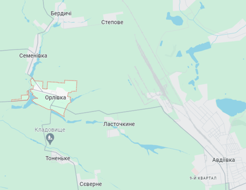Ось де знаходиться Орлівка на карті України / скріншот dqxikeidqxiqqeant