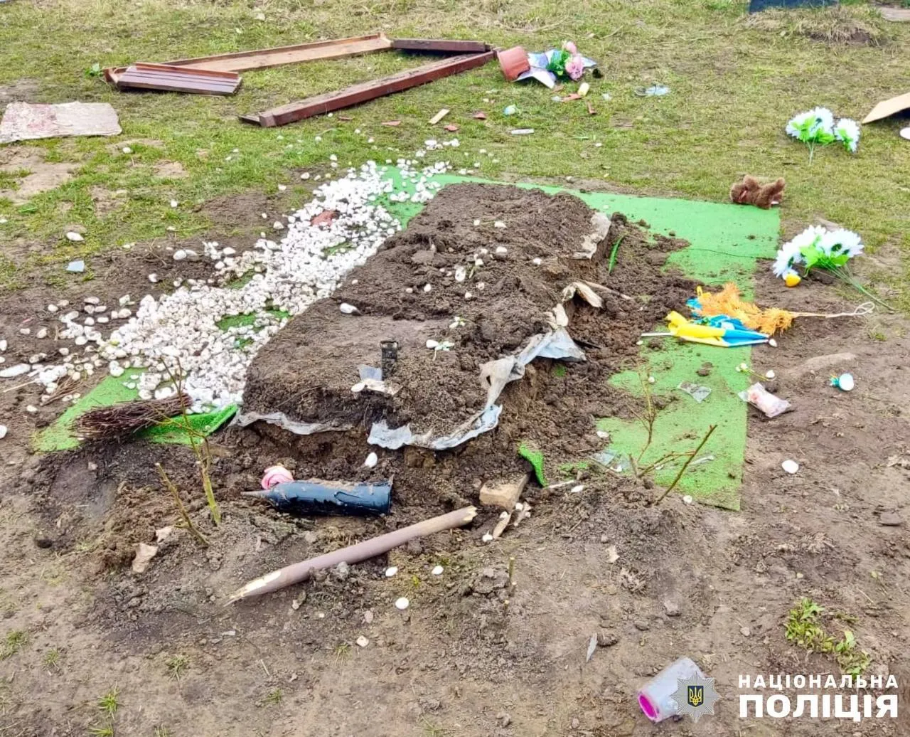 В Житомирской области мужчина разбил могилу военного, его задержали. Фото dqxikeidqxidant