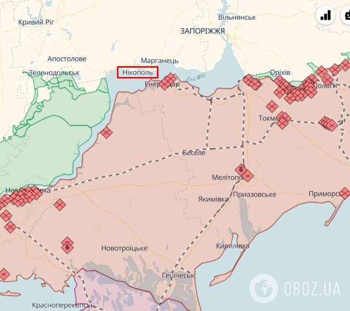 Нікополь (Дніпропетровська область) на карті