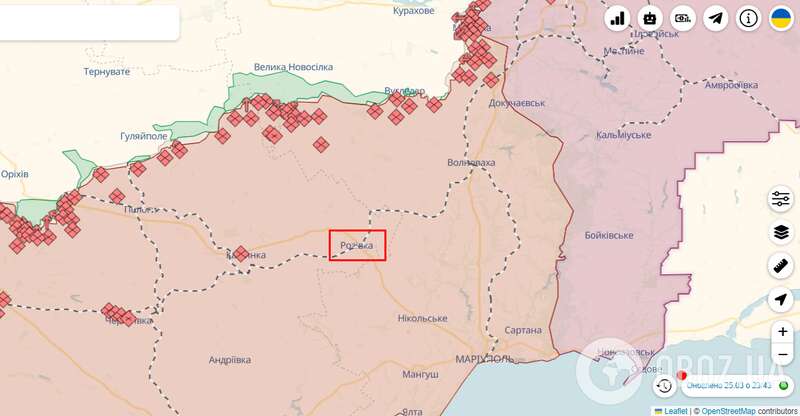 Розовка (Пологовский район) на карте