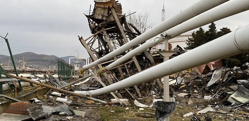 Последствия атаки на нефтебазу Роснефти в Туапсе.