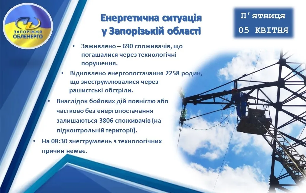 Отключение света в Запорожье