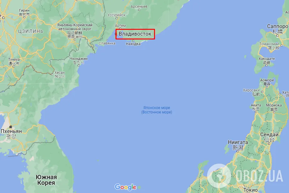 Владивосток на карті