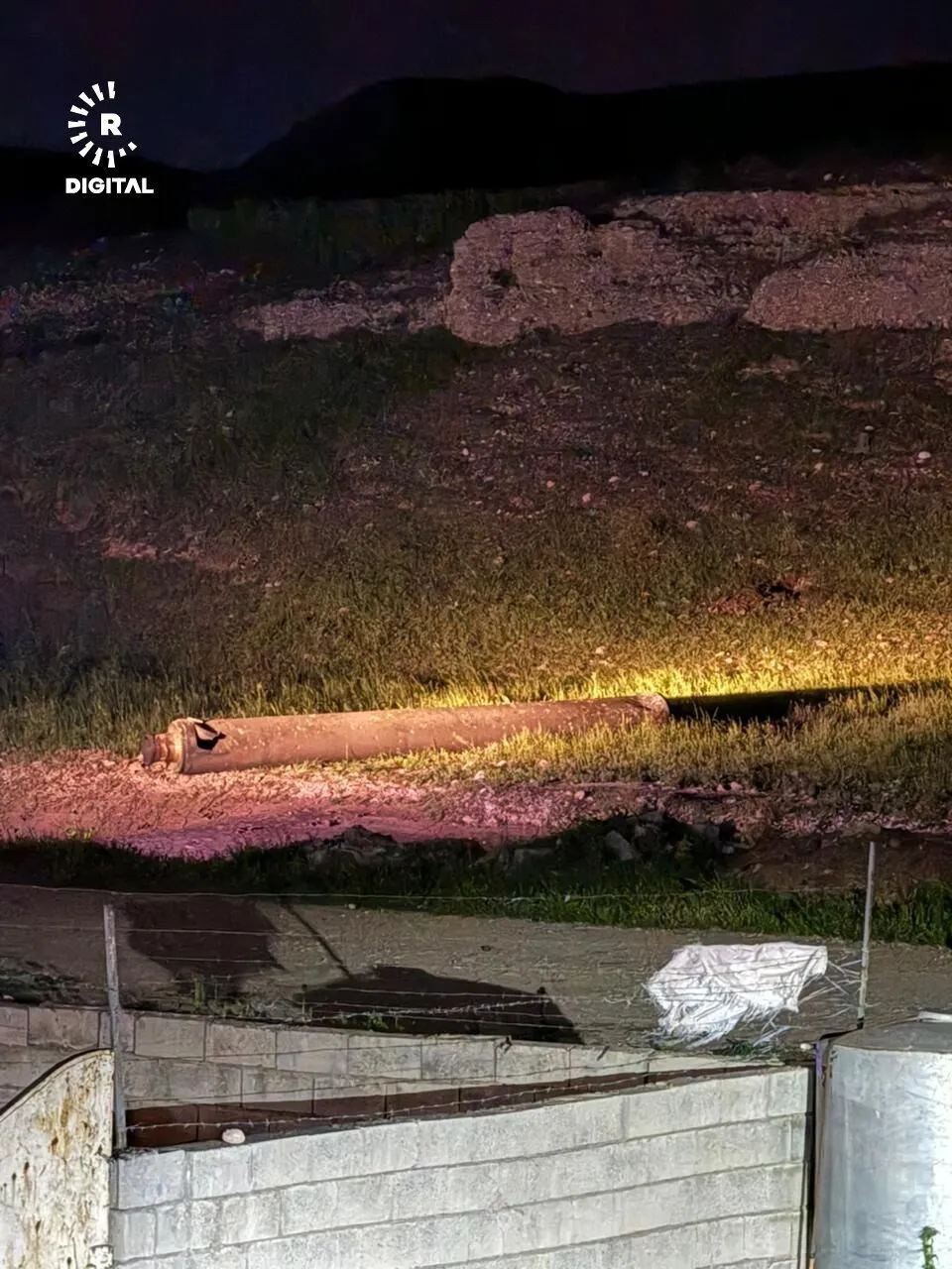 A rocket flying towards Israel.