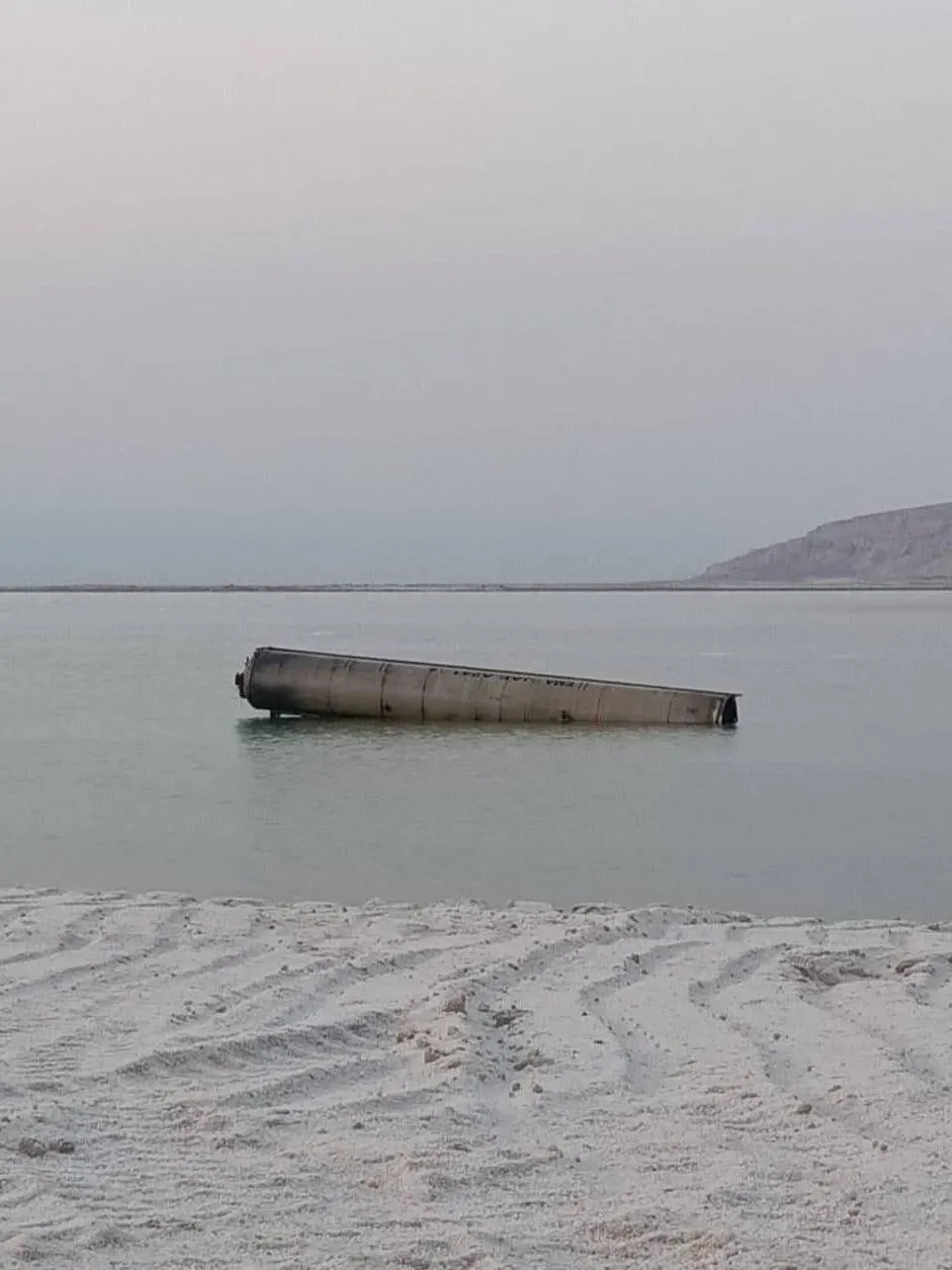 Rocket in the water of the Dead Sea