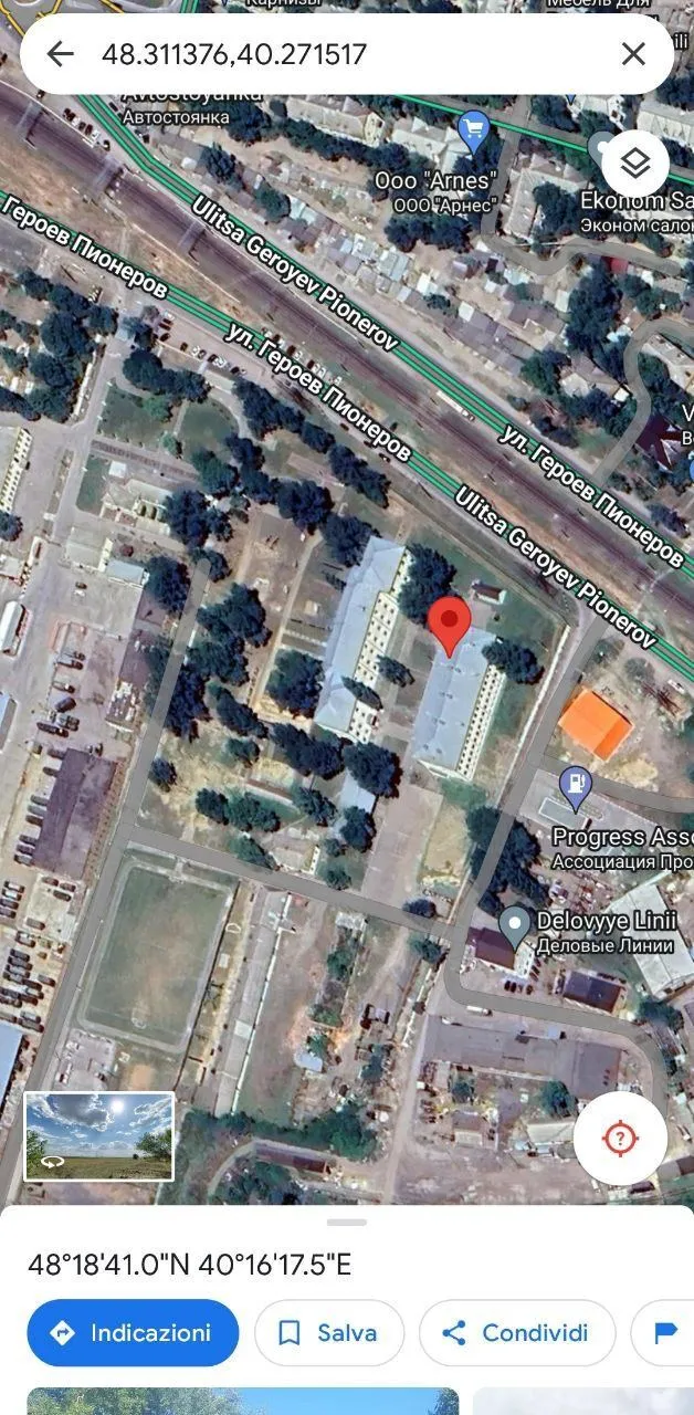 Location of the Russian occupiers