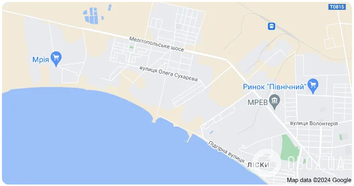 Мелітопольське шосе на карті Бердянська dqxikeidqxitkant