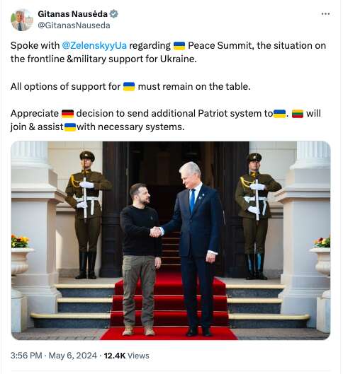 Литва присоединится к инициативе по поставке Украине систем ПВО, – Науседа dqxikeidqxitkant