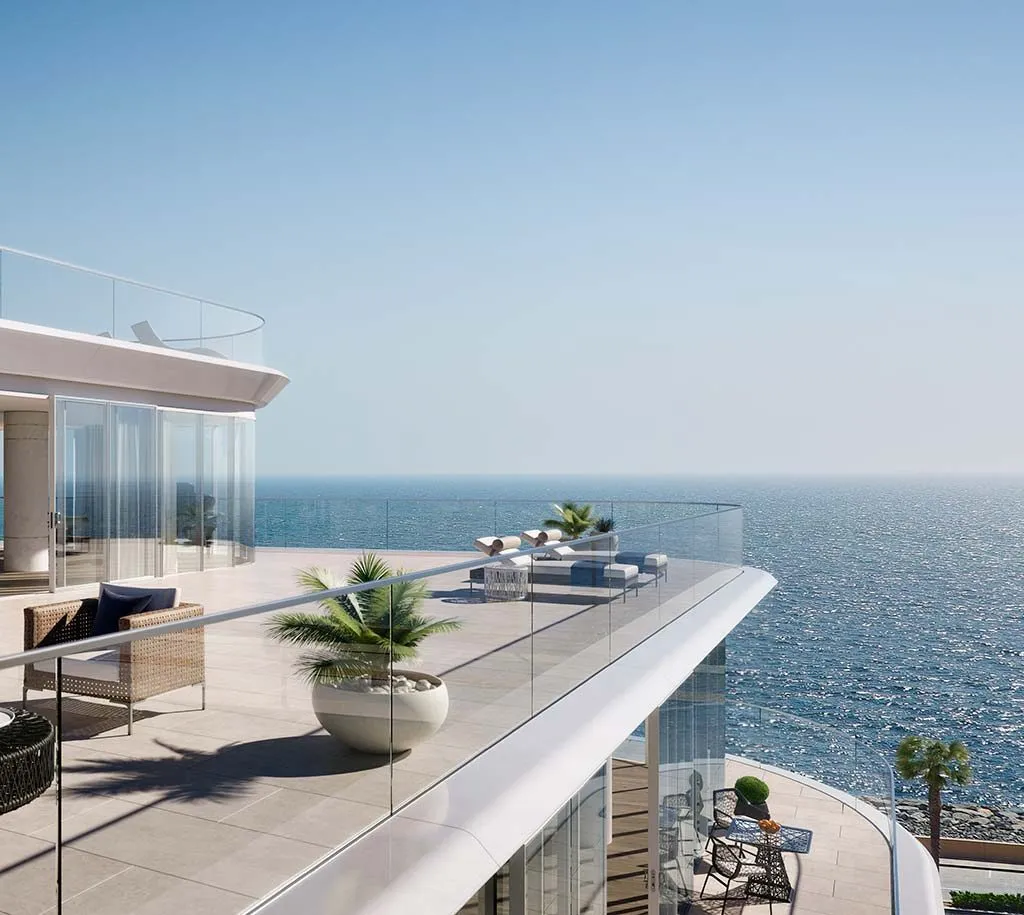 Terrace in the Dubai residential complex W Residences Dubai – The Palm.