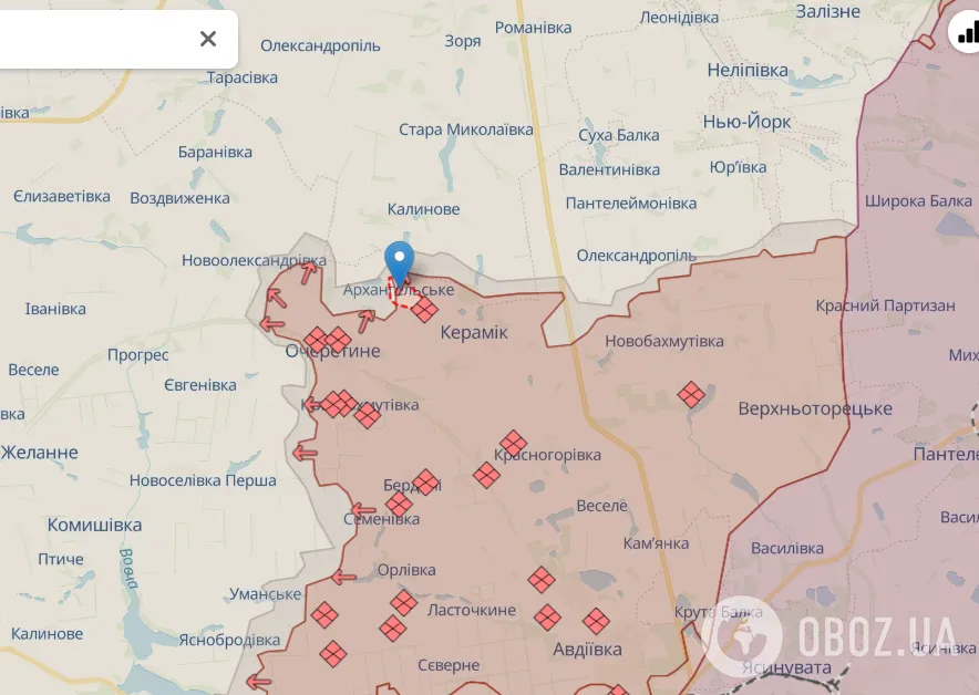 Архангельское (Донецкая область) на карте