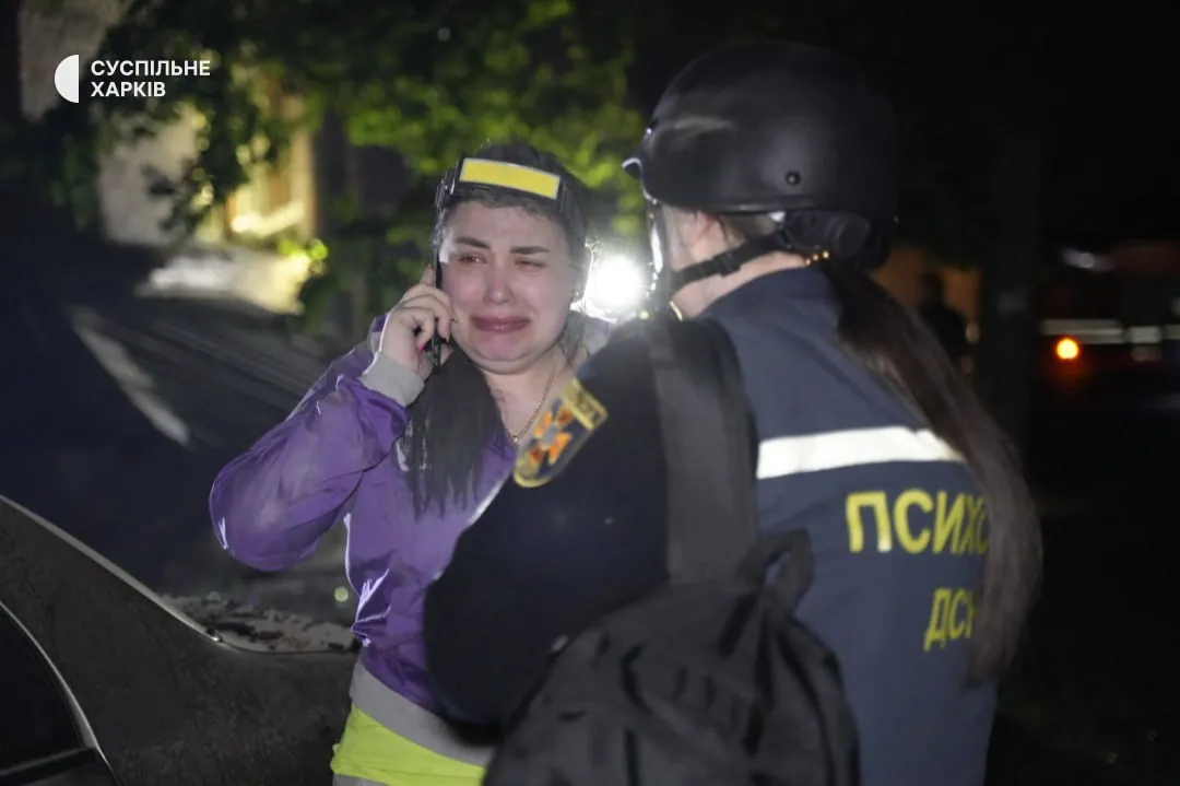 Харків’янка на місці російського обстрілу