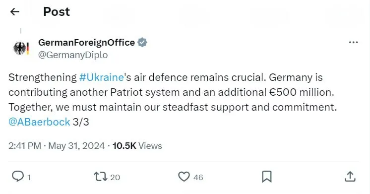 Germany will transfer the Patriot system and €500 million to Ukraine: what is known about the statement dqxikeidqxitkant