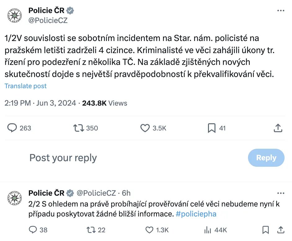 У Чехії затримали чотирьох людей у справі щодо нападу на українських волонтерів: порушено кримінальну справу dqxikeidqxitkant