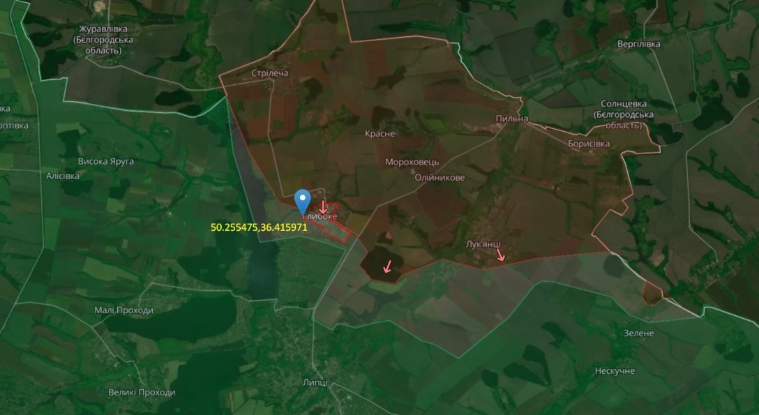 Russian offensive on Kharkov, Glubokoe village, June 7, map dqxikeidqxitkant