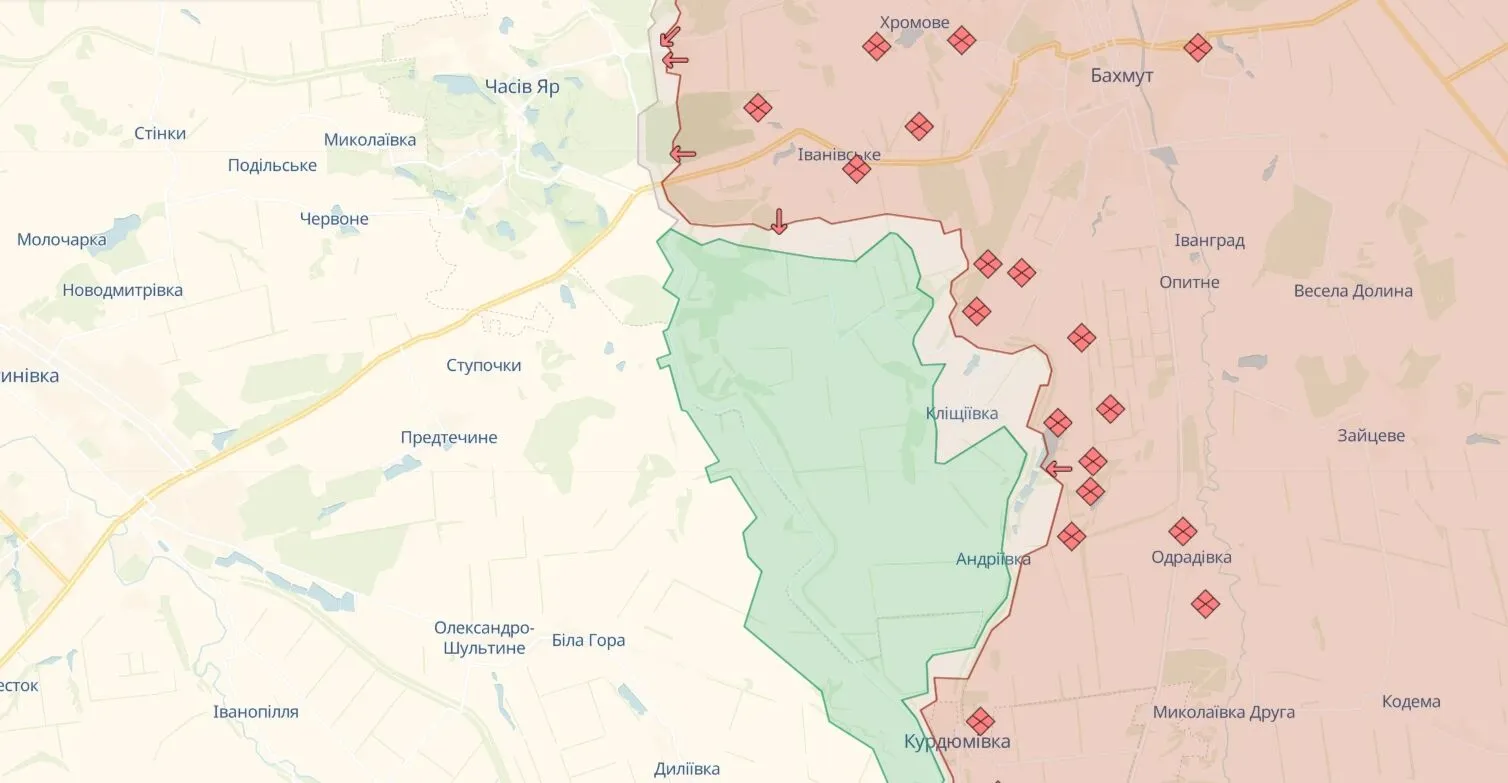 Defense forces drove Russian troops out of positions in Serebryansky forestry: map dqxikeidqxitkant