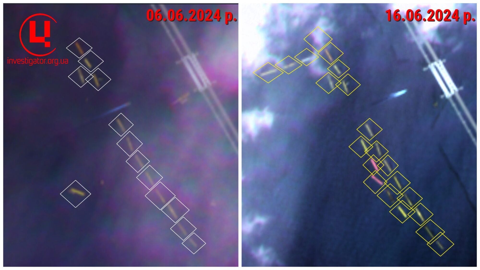 Бояться дронів: росіяни збільшили кількість захисних барж біля Кримського мосту. Фото dqxikeidqxitkant
